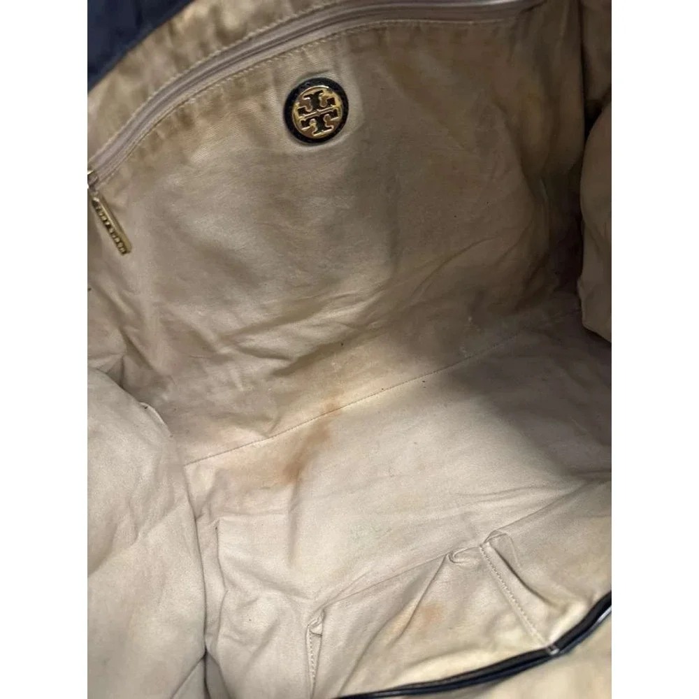 Tory Burch Ella Oversized‎ Logo Patch Recycled Nylon Tote Bag Black Large